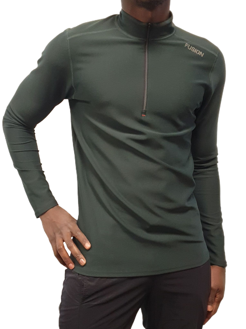 C3 Langarm Zip Neck